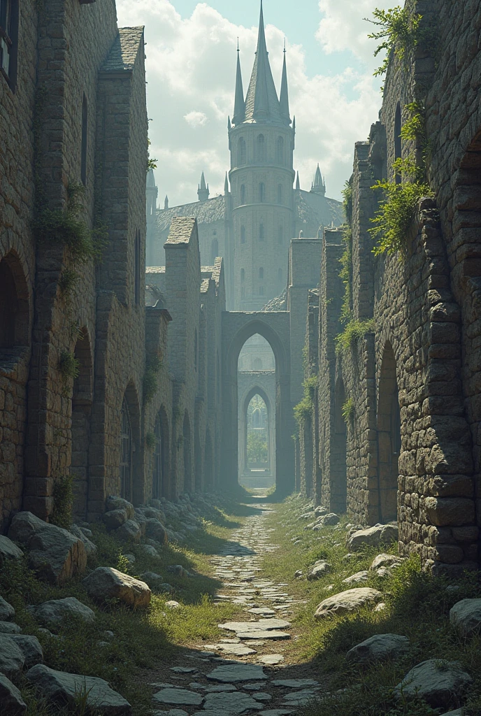 create ruined buildings in a medieval context