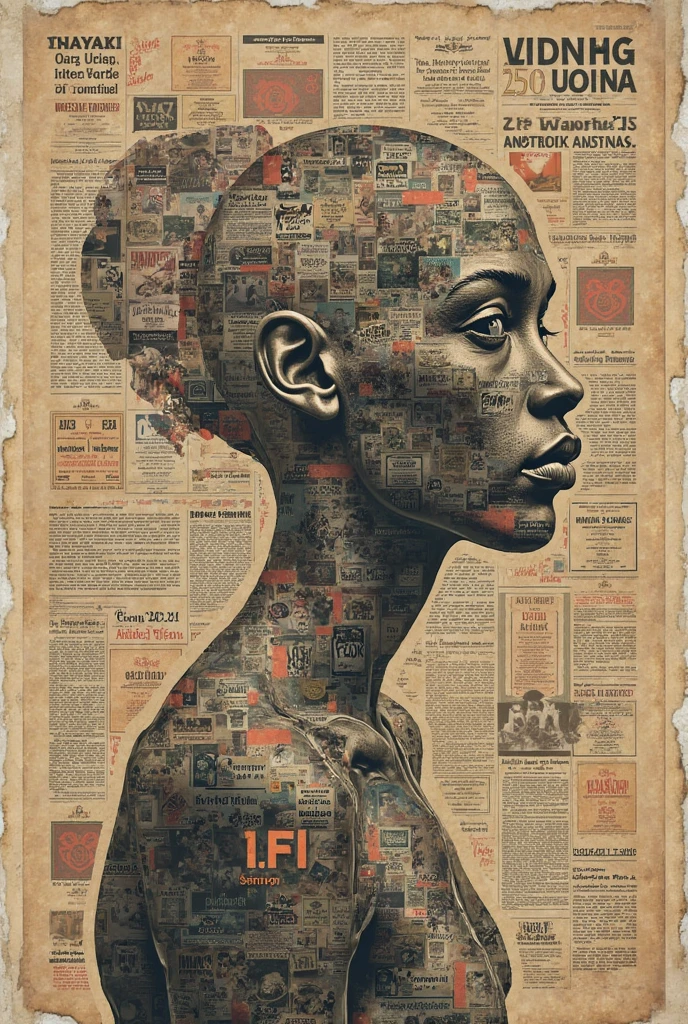 newspaper clippings, collage,Artwork,