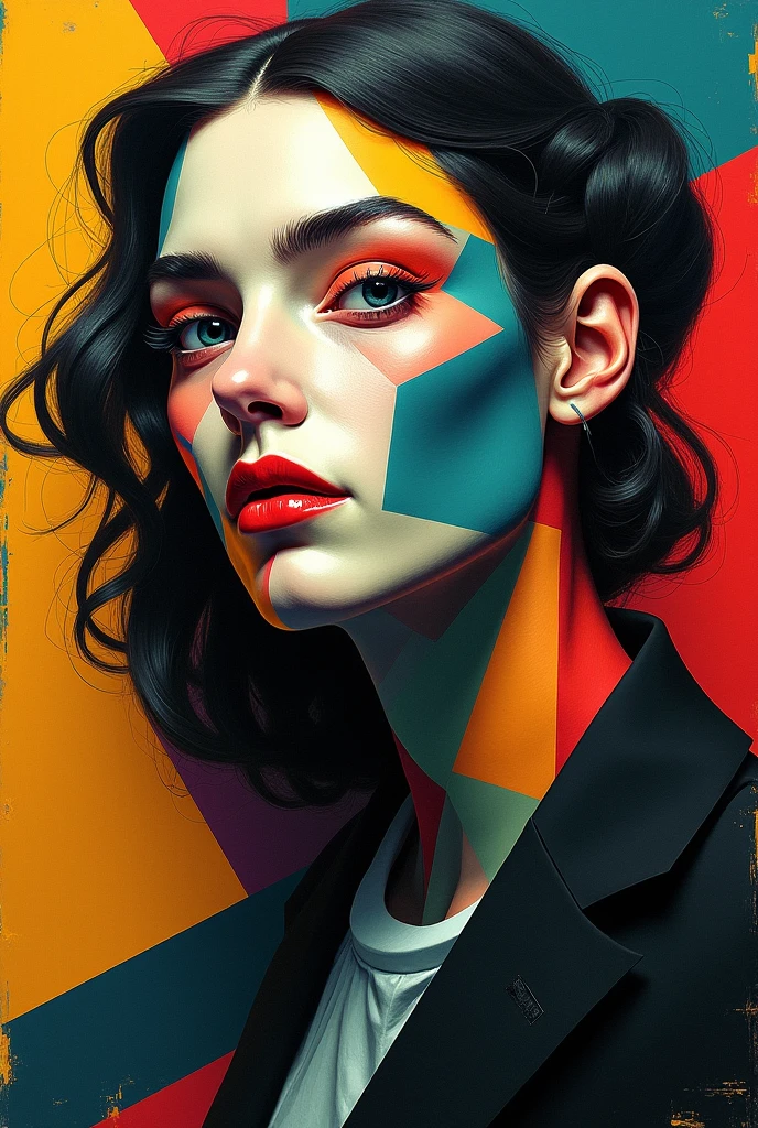CREATE A CREATIVE IMAGE OF THE ART OF CUBISM 