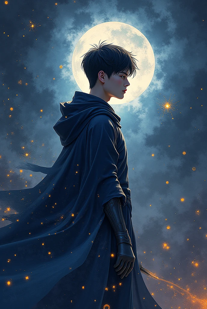 Sure ! Here is an idea for a novel titled  "Shadow Without Magic ". You can change the name to your liking. . I'll write you a summary of the novel, and if you like it, we can develop it further chapter by chapter. :

The title of the novel: Shadow Without Magic 

الملخص:

In a world ruled by magical powers, where magic is considered necessary for survival, and everyone who does not possess magic is executed, huge magical empires have arisen and social classes have been formed based on the type and power of magic..

In this world, a  named Jun-ho is born in a small, insignificant village. Upon his birth, he is revealed to have no magic at all. . Out of fear, his parents hide his true nature, using ancient spells to camouflage his weakness. .

Joon-ho grows up amidst magical academies and trains in martial arts, intelligence, and deception instead of magic. . He learns how to use the weaknesses of others and how to turn his opponents into weapons against him. .

Everyone dreams of reaching the top of  " Qiradmistar " It is a hidden hall between worlds, entered only by the powerful who have undergone terrifying magical tests and proven their superiority. .

Joon-ho silently makes his way, falling Magic kings, defeating legendary heroes, ascend without anyone knowing their true secret. . وحين يقف على قمة  Qiradmistar ، وأمام جموع العالم السحري، يُعلن بجرأة:

" I am without magic .  I am just a human ."

 The world is stunned, the heroes are divided between admirers and haters, and the Supreme Magic Council issues an order to execute him as a threat to the foundation of the magical order. .

But Joon-ho, after revealing his secret, makes a new call. :

"Magic isn't what makes a person, but their will. ."

From here begins the great revolution in the magical world. .

Would you like to start writing the first chapter? Or do you want to add elements such as an evil character, a mysterious girl helping him, or a secret organization that protects non-witches?

I want a cover for this novel in the form of Manhwa