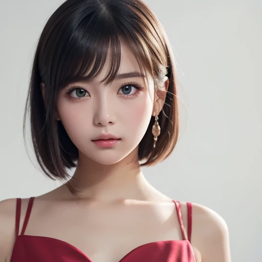 night, Raw photo, (((Very beautiful portrait))), (Very beautiful portrait))), 1 girl, Sexy 25 year old girl, ((Natural brown short hair)), [Brown eyes],A gentle smile looking at the camera(Cleavage), ((masterpiece, 最high quality, Super detailed, Cinema Lighting, Intricate details, High resolution, 8k, Very detailed)), Detailed background, 8K Ultra HD, Digital SLR, Soft lighting, high quality, Film Grain, Fujifilm XT3, Shallow depth of field, Natural light, Perfect Face