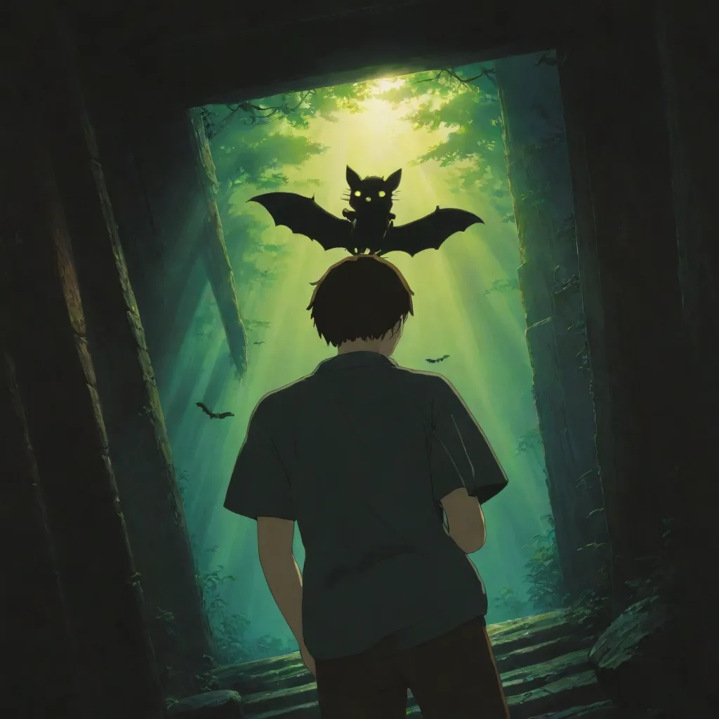 A long haired straight boy is in his room at night,  he looks at the window because outside, There are two humanoids with owl heads and big black eyes, the body is covered by a mantle of large feathers. starry sky 