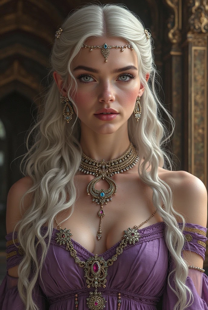 You can make a Targaryen woman beautiful with typical Targaryen jewelry 
