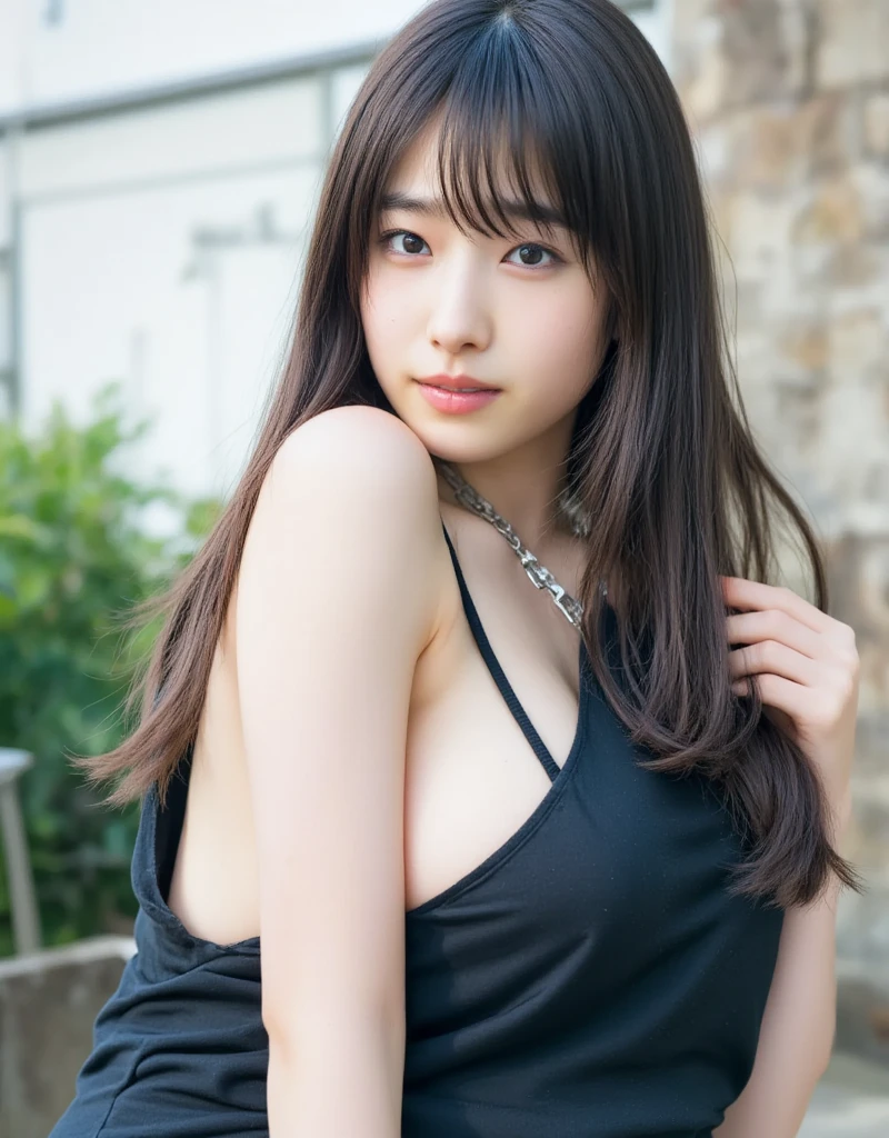 sleep1人の女の子(Very detailed image quality)極realistic skin texture、extremely detailed face(butt length hair、very long curly hair、Beautiful moist and manageable hair、smooth hair)((bright smile))、stare(Sexy 15 year old girl、small face、extremely beautiful face、natural makeup)(fair skin)(Glitter eyes)smooth skin、realistic skin texture ((interior old western building、Old floors、Bedroom、Are sleeping))(((black dress with zip in the middle、Micro Mini Length、The zip is boldly lowered、open the front)))((Knee-high socks))((sleep、Can be seen below the knee))erotic pose、Stand up your legs、Extremely beautiful armpits、round beautiful breasts、beautiful cleavage、thin waist、constriction:1.2、big ass、Movie Writing、reflex board、face light、raise your arms、((((sleep:1))))(((Full body shot from above)))