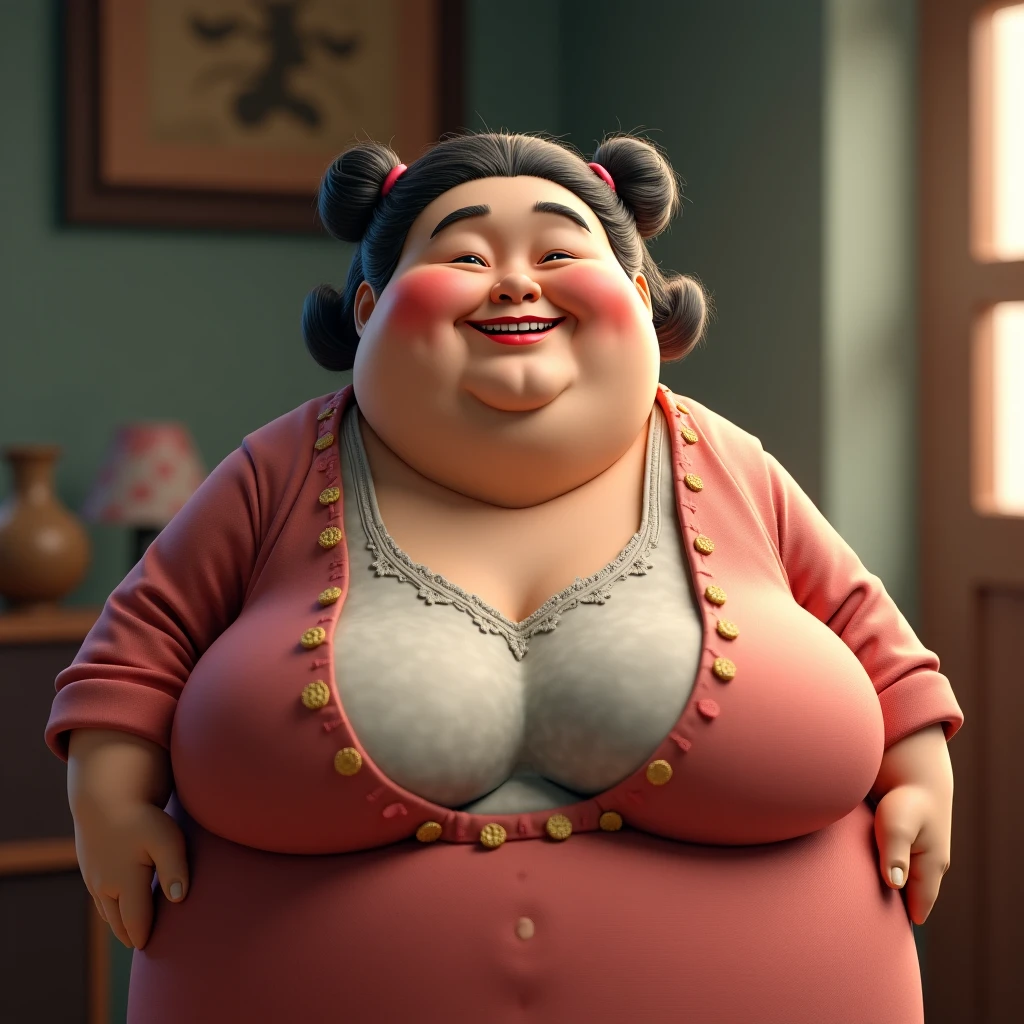 rosita sing, pig, pink shirt, thong, green eyes, club, curly tail, chubby, freckles, presenting butt