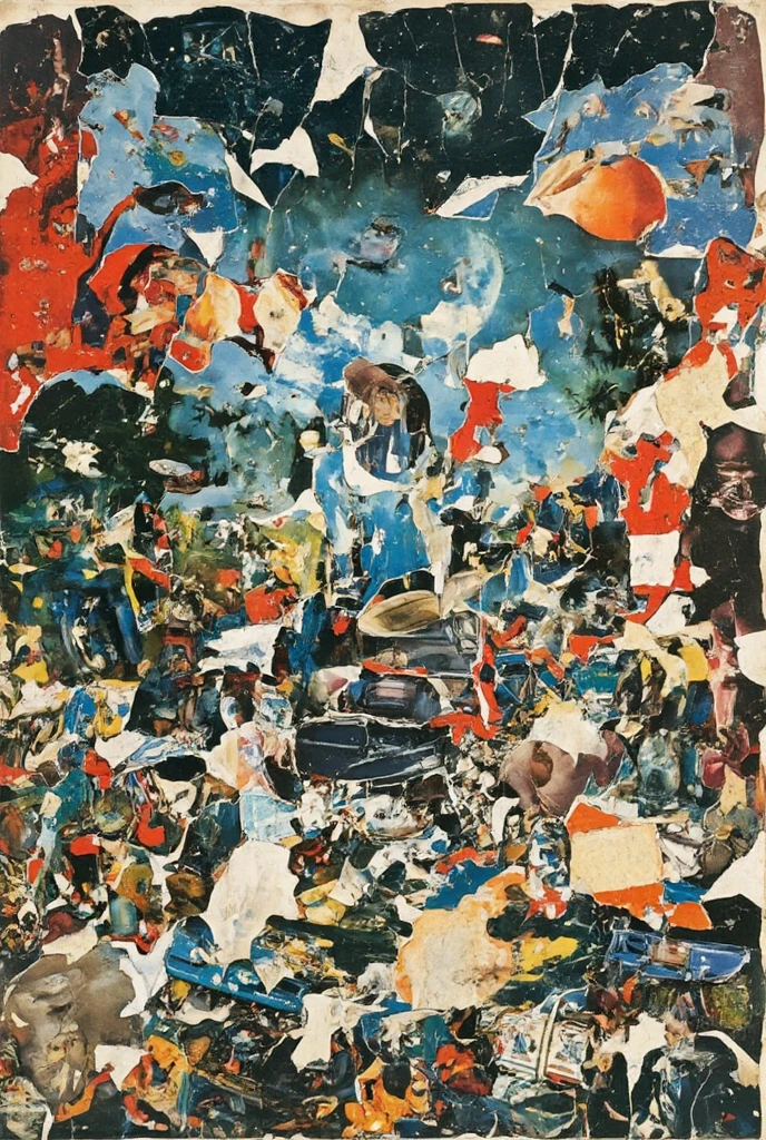 collage art, j.f. kennedy, cia agents, bullets, car crash scene, patches, america in the 1960s, detailed portrait of j.f. kennedy, secret service agents in tactical gear, gunshot wounds, wrecked vintage car, collage of american patriotic symbols, moody lighting, cinematic, dark atmosphere, hyperrealistic, sharp focus, 8k, masterpiece, professional digital art, dramatic chiaroscuro, muted color palette, gritty, high contrast, dramatic, intense