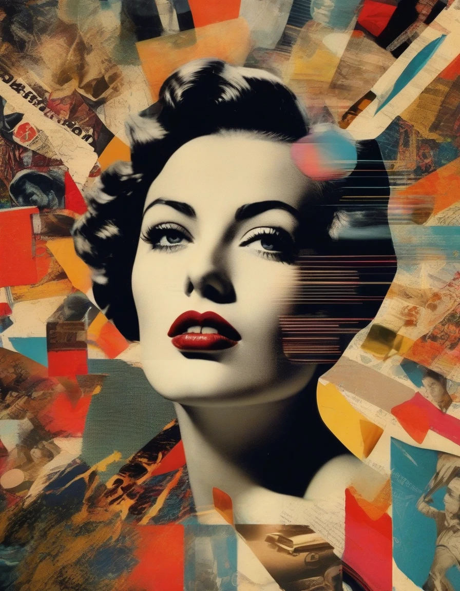 1 Female student、Disco Fashion、Travel to the disco of the 80s、silhouette、Realistic、John Travolta's Theme、Mirror ball、Purple、
Karl Kleiner Barbara Kruger Summary, American, collage, Digital, graphic design, Pop Art, Portraiture