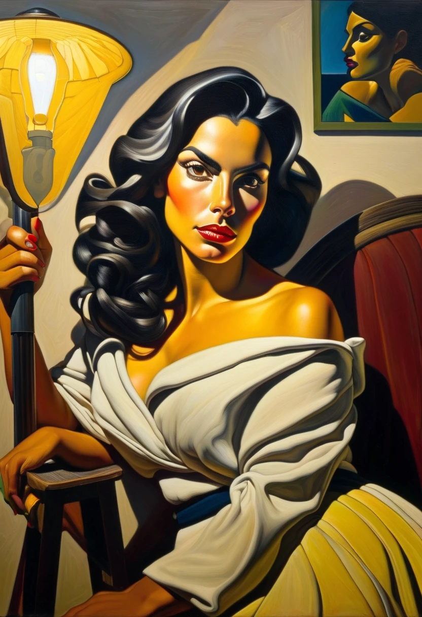 allessbiff2023, Oil painting \(middle\), illustration, 1960s \(style\), stylized, Pulp magazine cover,