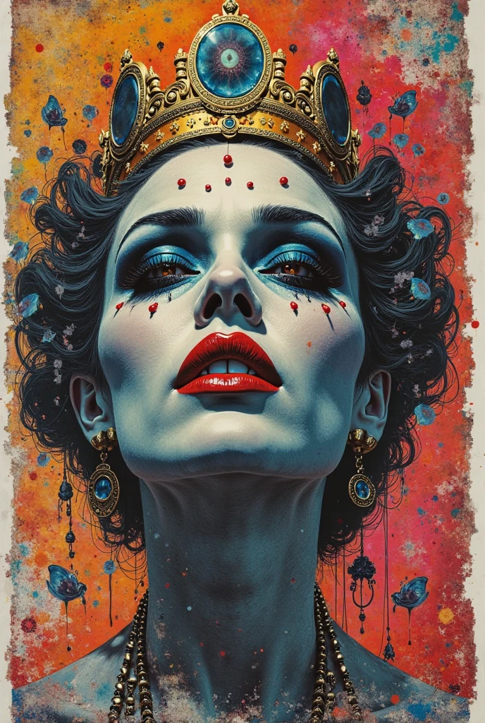 chiaroscuro technique on sensual illustration of an queen of sword, vintage queen, eerie, matte painting, by Hannah Dale, by Harumi Hironaka, extremely soft colors, hint of gold vibrant, highly detailed, digital artwork, high contrast, dramatic, refined, tonal, highest quality，anatomy correct，ultra-wide-angle，depth of fields