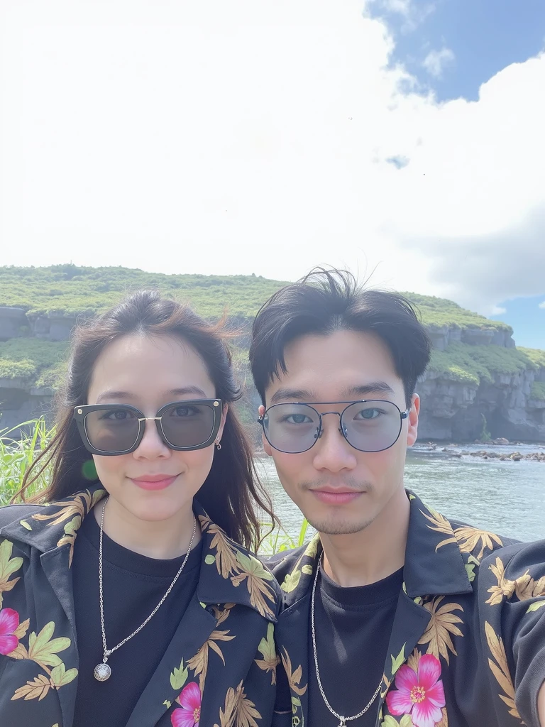 Anime, boy and girl, style, 8k, beautiful background, full HD, beautiful smile, weading, beach, light sky, sunshine, love
