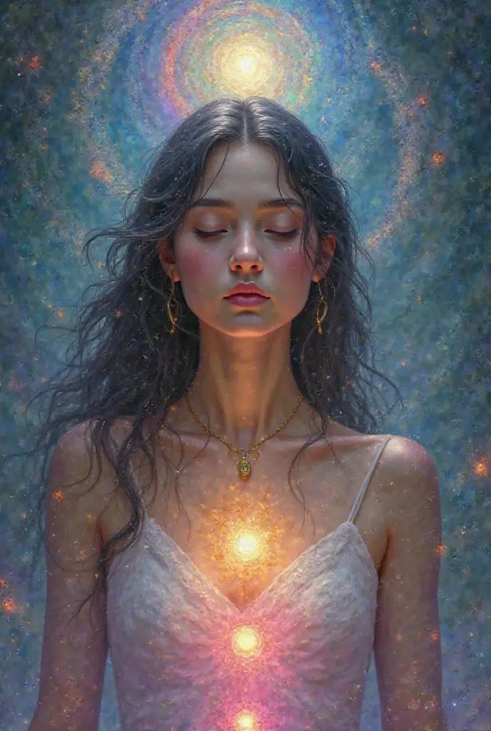 Make an illustration where you relate religion to truth within a human being, Like the human being plunging the truth inside him 