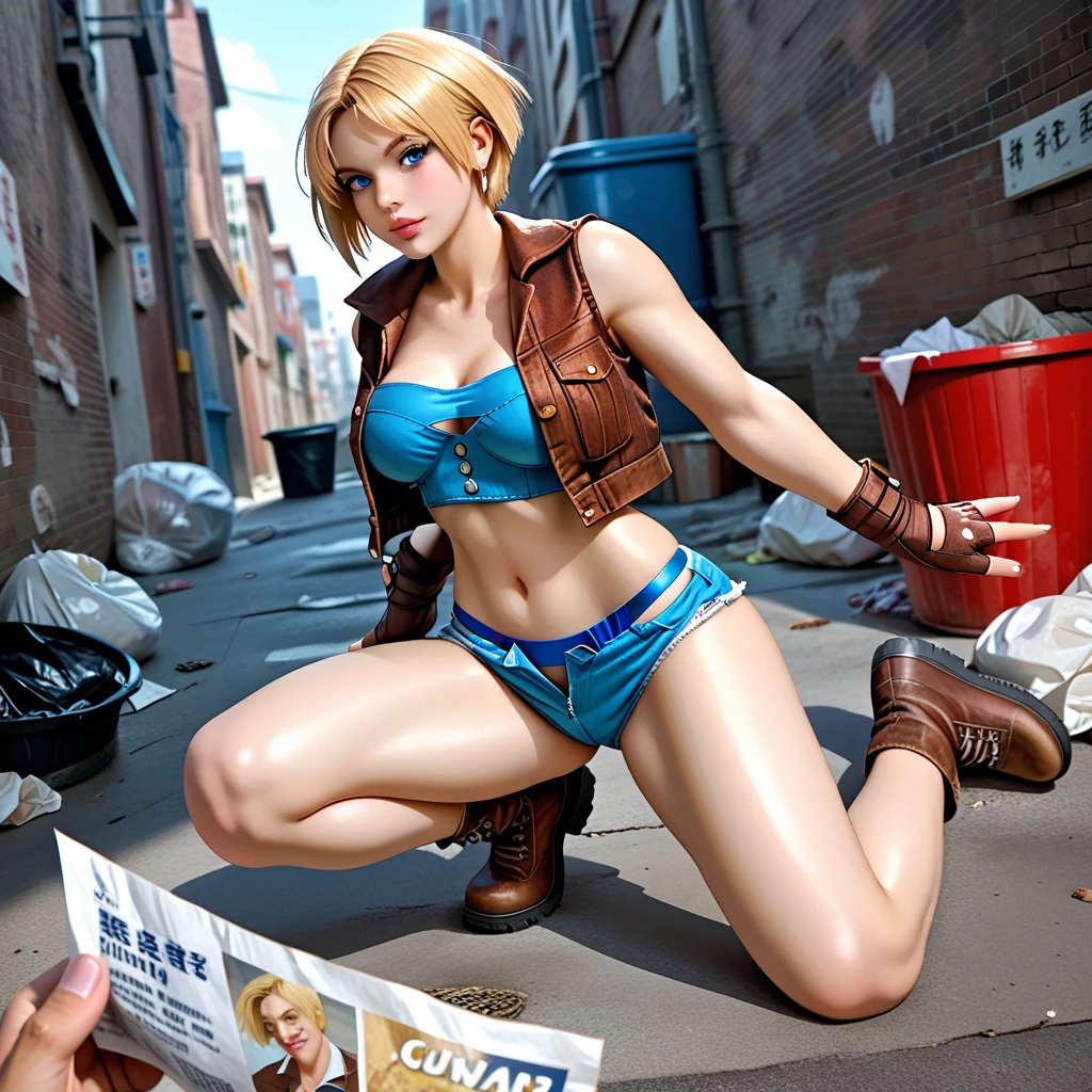 (((1 girl,  cute, denim bikini sling short , white top, jeans, Gloves, blond, short hair, bob hair,  side parted hair, blue eyes))), (((blond hair))), 
dynamic poses, manga style, depicting a group of characters in various action scenes, from intense battles to lighthearted moments, with dramatic speed lines and bold sound effects, capturing the excitement and energy of the story, Laser rays from the palm of hand, Attack forward with palm, yellowstone park, Grand Canyon,