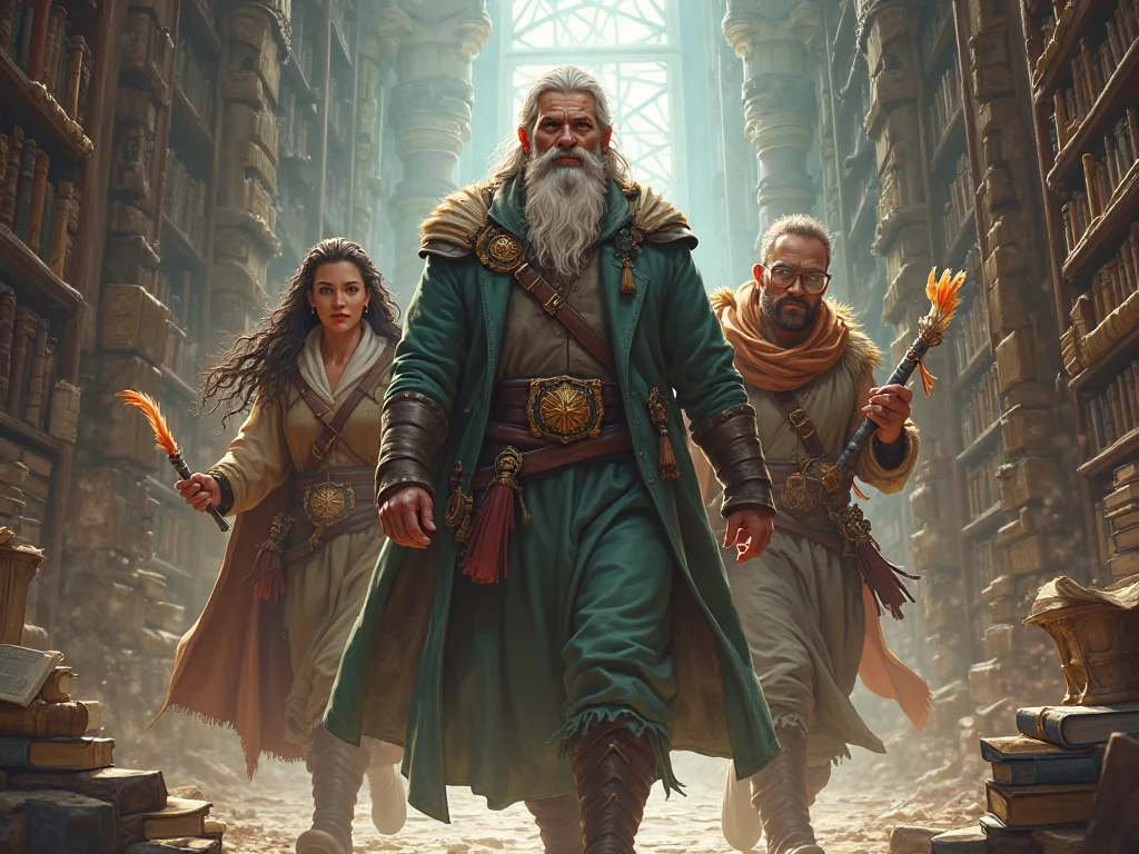 wise Guardian of Grammar and his team of adventurers