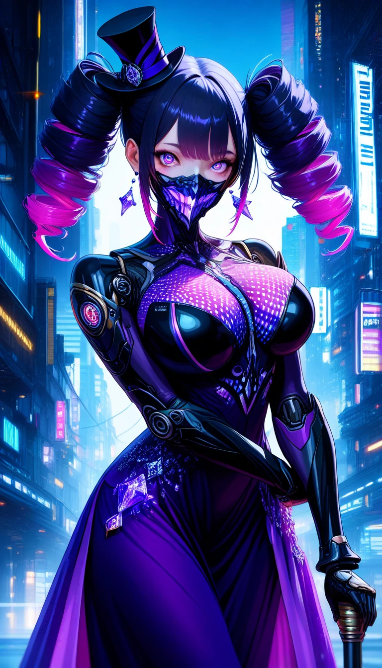 Create an image of the most stunningly beautifully gorgeous perfect cyberpunk Girl, Stunningly perfect face, perfect makeup, long luscious hair, cybernetic limbs, perfect hour glass body figure, small perky breast, slim waist, normal hips, skimpy cyberpunk 2077 outfit,