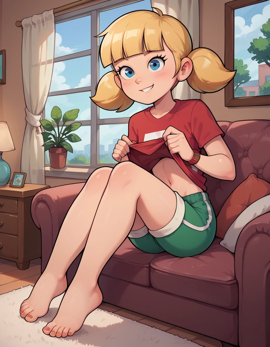 1girl, sexy horny 8yearold blonde slut is wearing a crop_top and a lewd miniskirt and is sitting on a male Santa's lap at a mall for a christmas photo. 1 Santa Claus. Santa's penis. sex. porn. full_body view