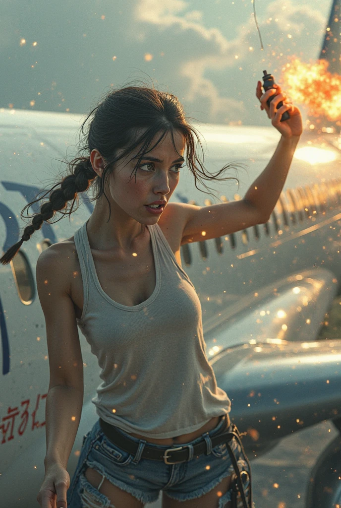 1girl, (full body), (action shot), (dynamic pose), (a girl as a lifeguard wearing a plain white shirt and red shorts), at the beach, lifeguard tower, (Cute Loose Bob hairstyle), toned body, symmetrical eyes, (beautifully detailed face, beautiful detailed eyes), dramatic lighting, (photo realism:1. 4), realistic, sharp focus, HD, highly complex, intricate, photography, hyperrealism, hyperrealistic, raytracing, physics-based rendering, ((8k, RAW photo, masterpiece), High detail RAW color photo, (highest quality), (best shadow), (best illustration), ultra high resolution, highly detailed CG unified 8K wallpapers), rim lighting, vivid color, post-processing, vibrant, color ,cartoon ,real