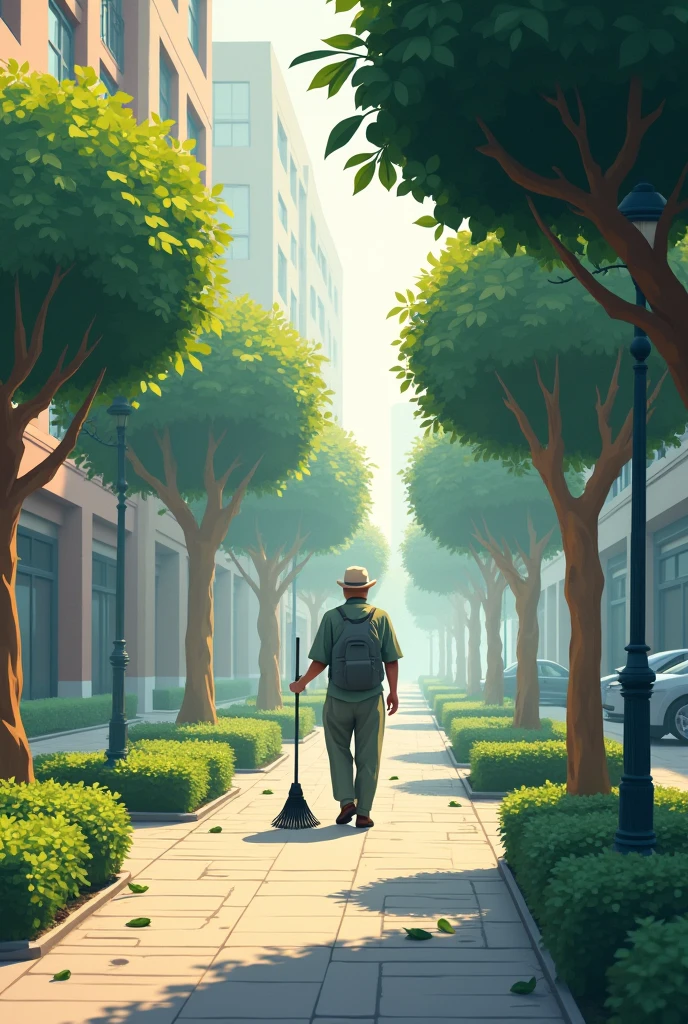  Few people notice that early every morning, the fallen leaves are neatly gathered, The pavement is clean, the trees are carefully trimmed.

The man who works is an old man named Binh