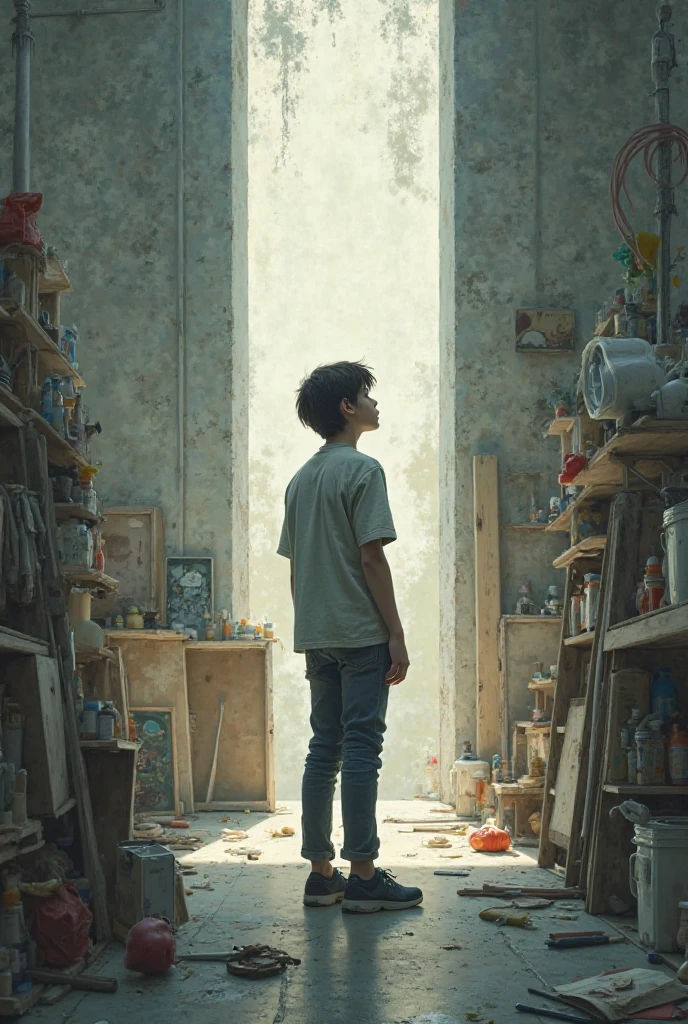 Man sitting, (((solo exhibition)), white and gold clothes, lots of decorated costumes, (full body) Take photos of the most beautiful artwork detailed, Intricate details, High detail, Ultra realistic