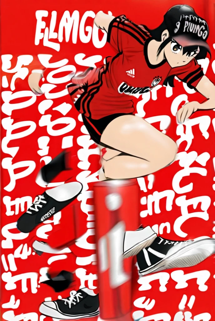 Red hair, 1Girl, Adidas Clothing, model poses, Asymmetrical Bob, Product Advertising