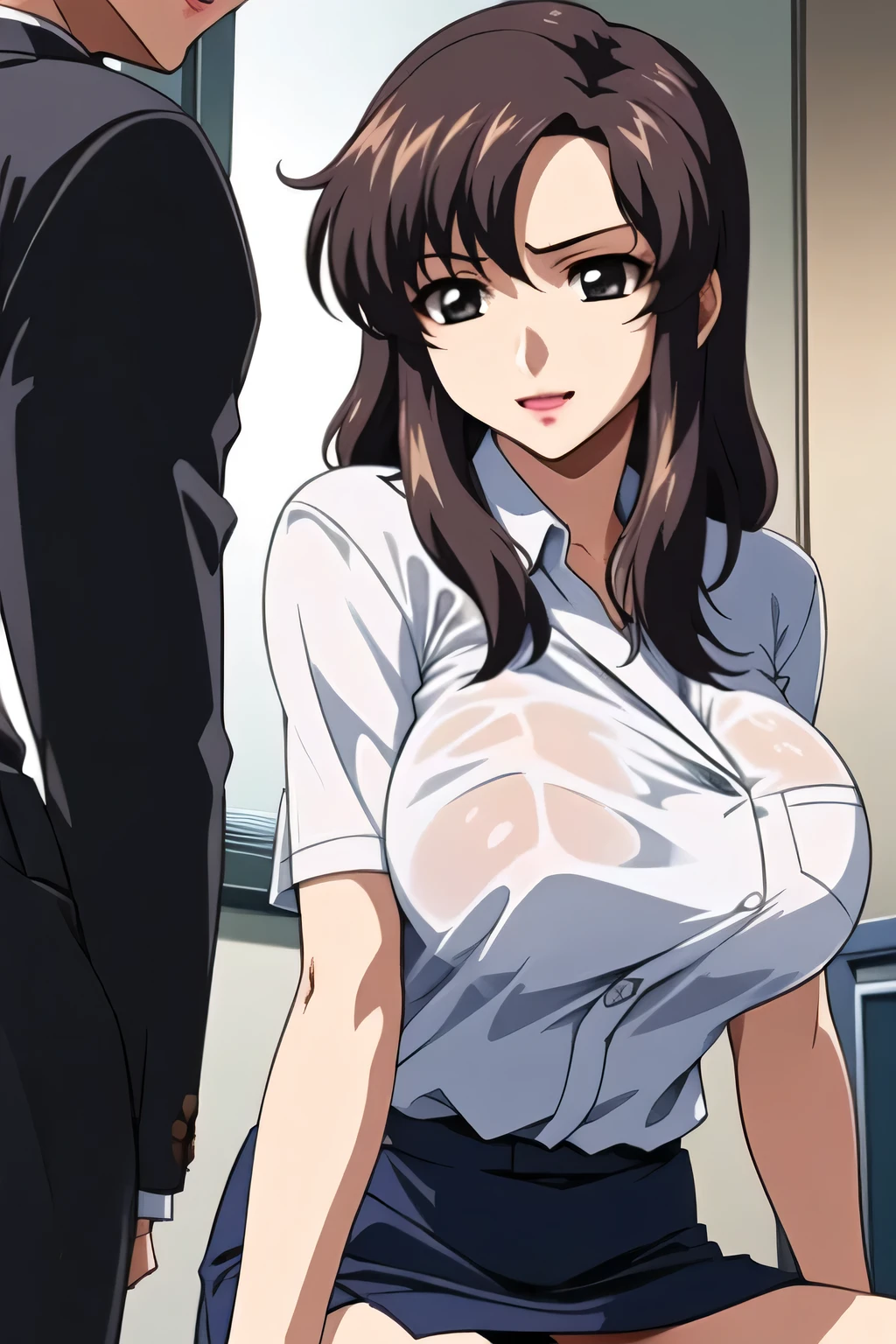 train、A man molesting a high school girl,to be able to see nipple,Sexy bra visible、Troubled face、Wet 、Put your hands inside your skirt