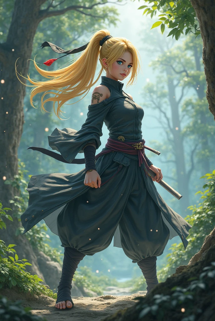 Kunoichi from Naruto blond with blue eyes