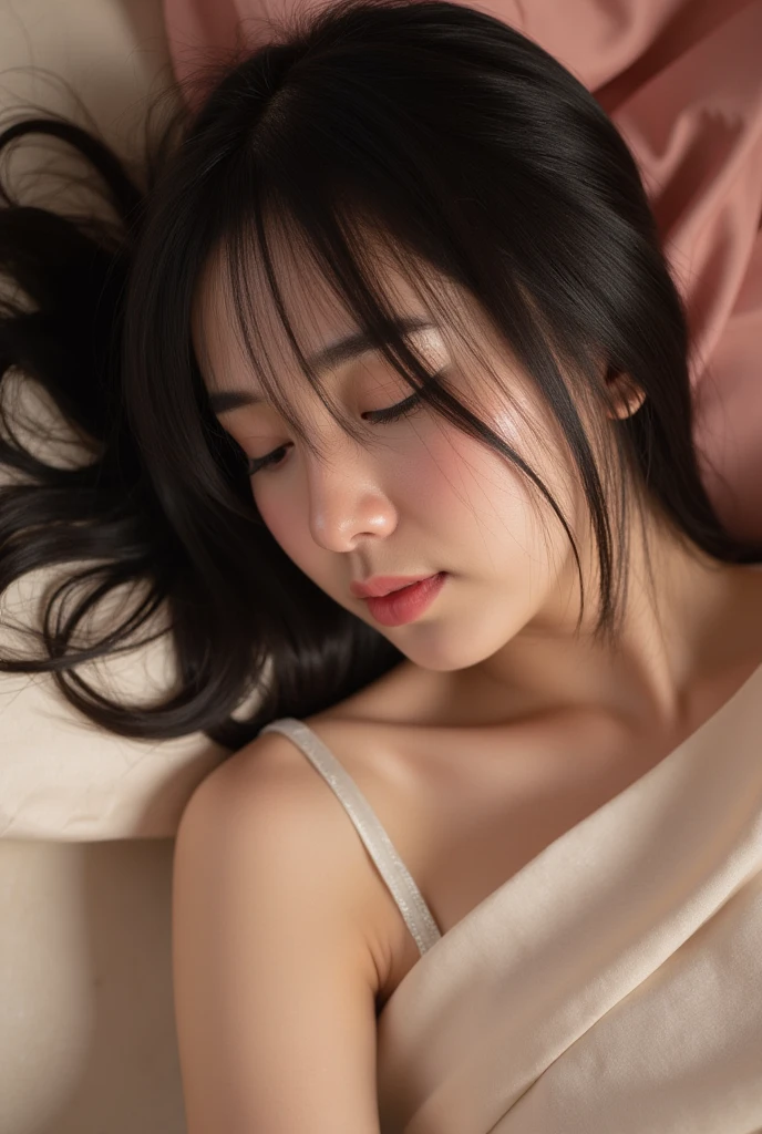 Lie down and close your eyes、Worried woman