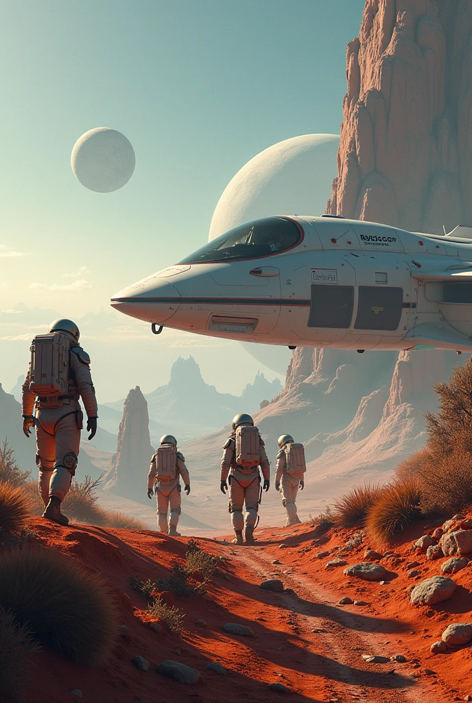 landing on the new planet and expedition