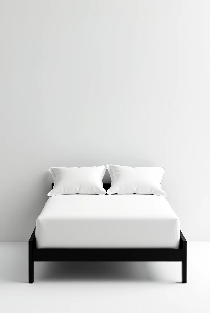 (photorealism:1.2) Modern furniture of a bed with blanket and pillows, isolated on white background.