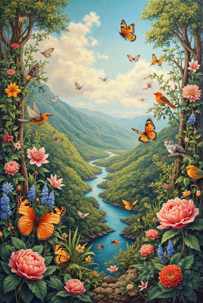 A mural that shows a healthy coexistence 