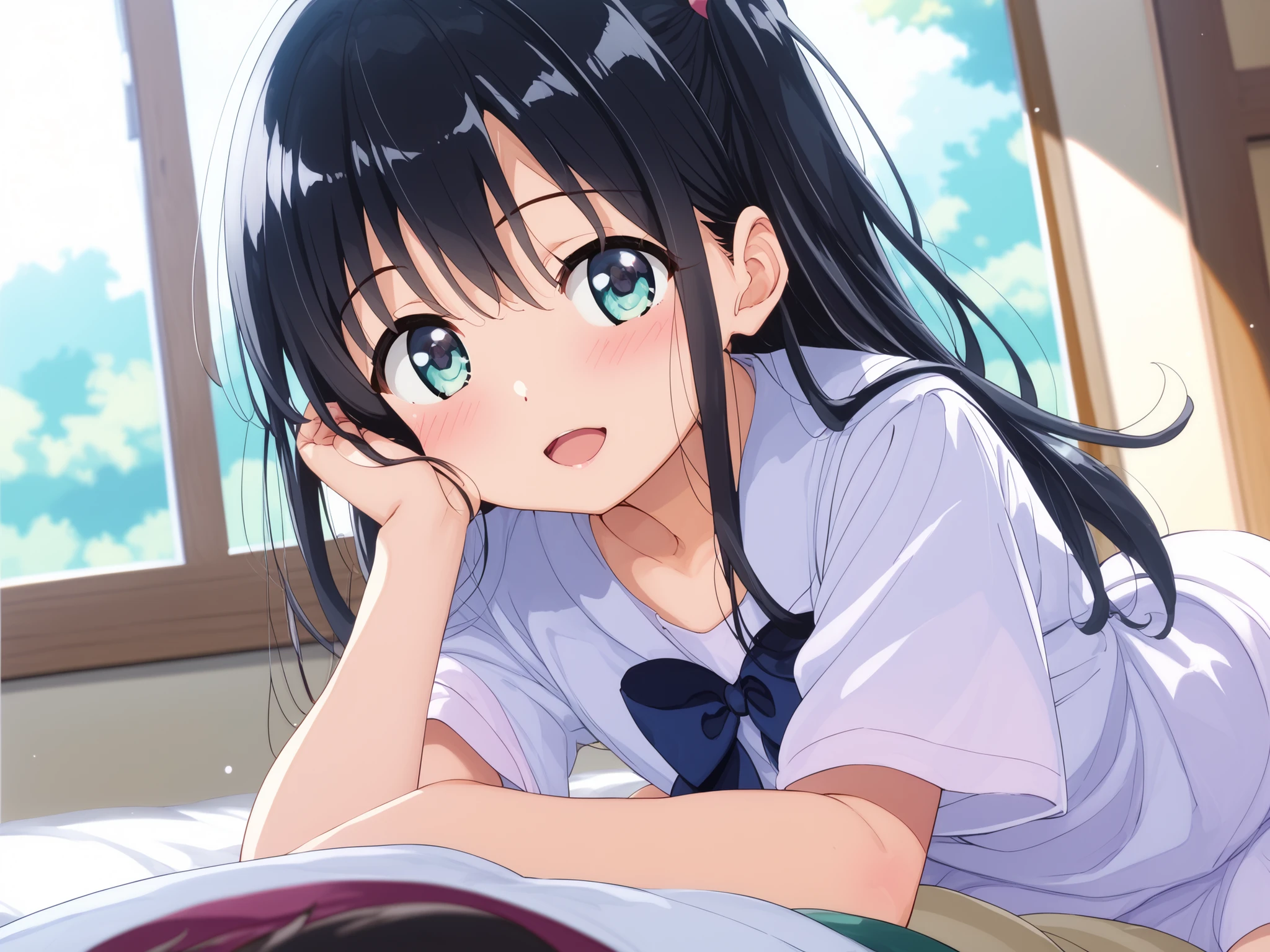 masterpiece, ultra quality, ultra sharp, ultra detailed, 1girl, solo, (((good anatomy))), haduki kurumi, shiny skin, (tattered torn dripping wet white gym shirt), navy gym pants, animal ears, randoseru, name tag, Japanese anime pose, laugh, BurumaShorts, Buruma, Gym Uniform, (((sitting, squatting, spread_legs, legspread, split_legs, spreading legs)), (randoseru backpack:1.4), (smug smile), buruma, blue buruma, black buruma, (cameltoe), (tattered torn short sleeve white gym uniform with colored hem), (tiny nipples), (white long loose socks), strong lighting, legspread, bukkake, cum on clothes, cum on legs, cum on buruma, cum on bloomers, (spreading pussy by hands)