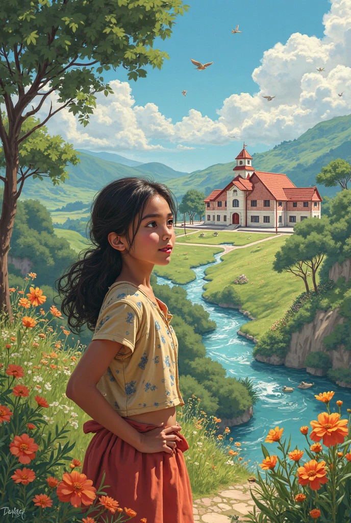 July a girl who wants to take care of her beloved Ayacucho, Planet and its school.