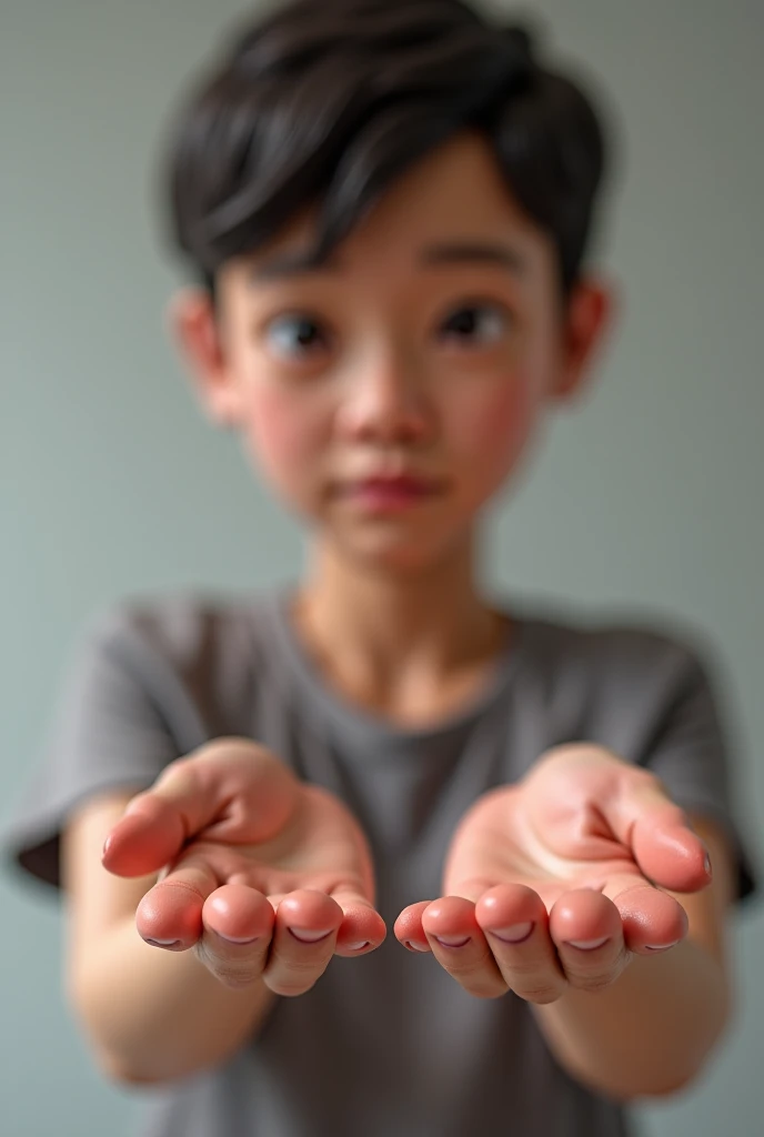 there is a young boy sitting on the floor with his hand up, ??? named finger, he is casting a lighting spell, very very low quality picture, blurry image, with fingers, wave a hand at the camera, with index finger, he is very happy, with a kid, 5 fingers). full body, happy ???, little ???, giving the middle finger