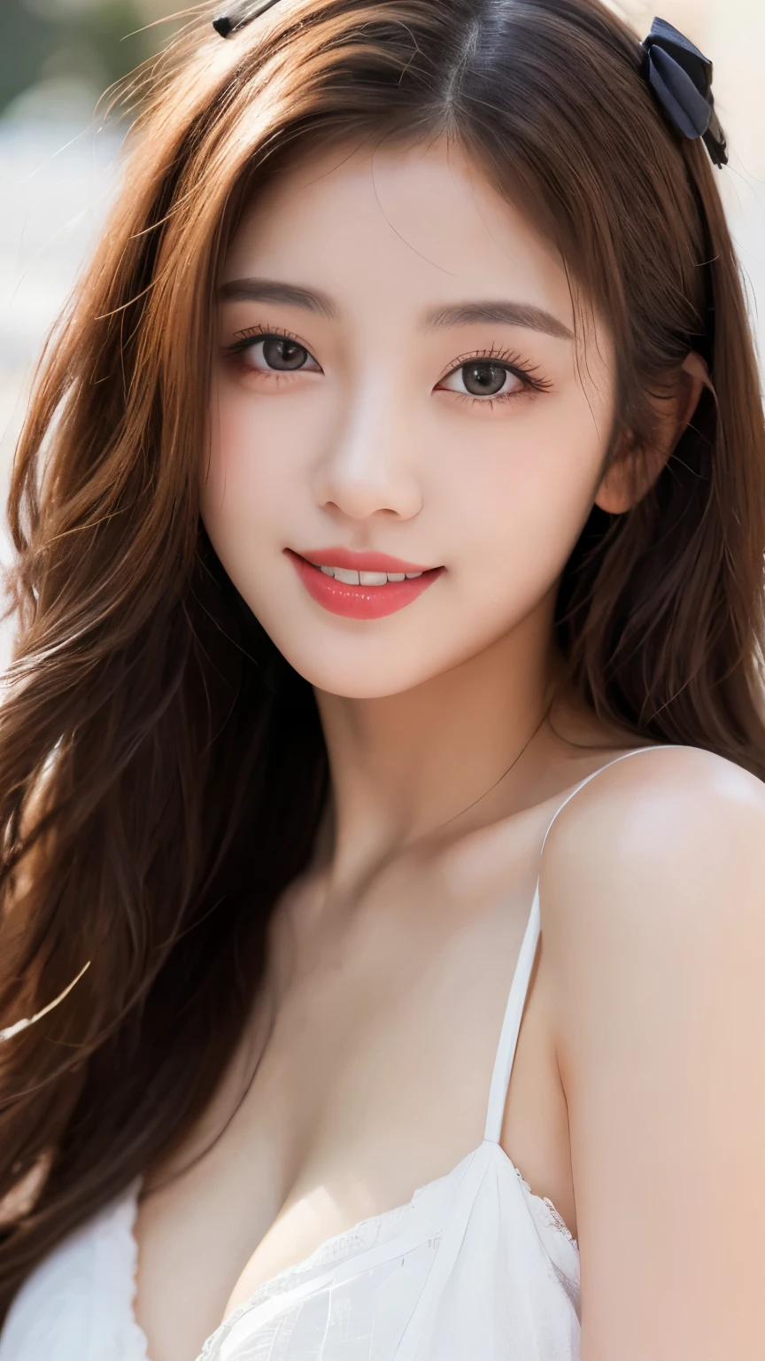 Solo,(Sexy exciting smile), (Shiny skin:1.05),(blush:0.9),(Skindentation:1.15),Realistic, masutepiece, Highest Quality, hight resolution,absurderes, (Perfect face:1.1),top-quality,brightly colored lingerie,(top-quality,8K,32K,masterpiece,nffsw:1.3),超hight resolution,(Photorealsitic:1.4),Raw photography,Beautiful long hair, medium full breasted,Detailed background, Perfect Lighting, depth of fields, Beautiful shadow gradient,