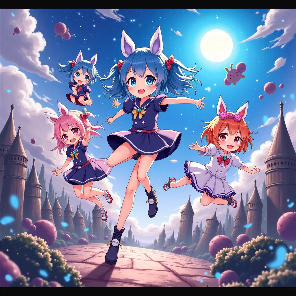 Hallucination , ugly geek Sow , butterface , Fluttering white thin dress , Dancing on the top of hill , halation