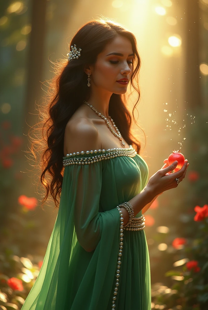 Lord radha photo wearing blue dress and taking white flowers in her hand
