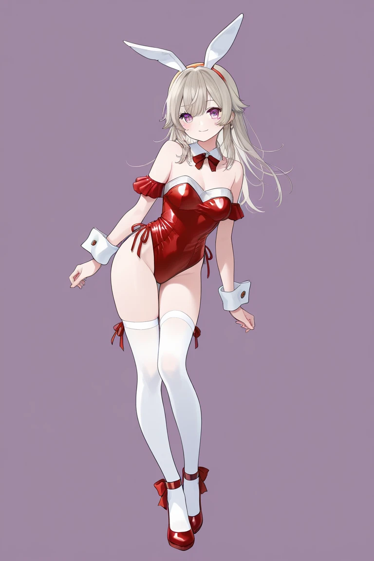 Masterpiece: 1.6, best quality: 1.4, live image: 1.2, intricate details: 1.2, charturnerv2: 1.2, 1lady full body character change, Appearance: young: 1.25, thin: 1.3, blue eyes, thick eyelashes,large breasts, detailed eyes, quality eyes, Clothing: adapted swimsuit, swimsuit:1.3 Accessories: red bow, red ribbon, Hair: blonde hair, short hair, semi curly hair, natural, shiny skin, (single background, white background:1.8), transparent Background, multiple views, multiple views of the same character in the same outfit: 1.3., character sheet: 1.2, multiple facial expressions: 1.3, seductive smile, sexy, shaded face, white legwear, white thighhighs, blush, nose blush:1.2