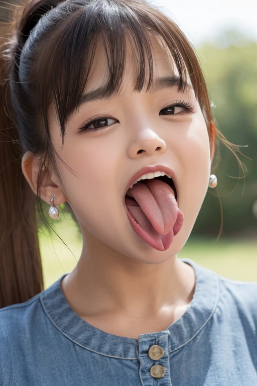 ealistic,(masutepiece, High quality:1.2) ,Photorealistic, Raw photo, wide-angle lens, ((Big open mouth)), NSFW, black long hair, school cute girl, kawaii, school uniform, close-up uvula, ultra-detailed,dynamic lighting,