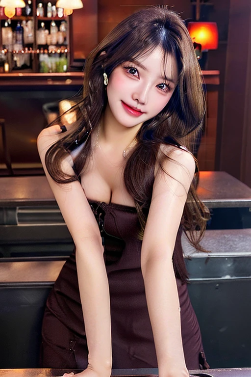 ((Sana)), (8K, best quality, masterpiece:1.2), (realistic, photo-realistic:1.4), ultra-detailed, ultra high res,(wearing dress:1.4), (smile:1.2), (small breasts1.8),detailed face,looking at viewer, shiny eyes, floating hair