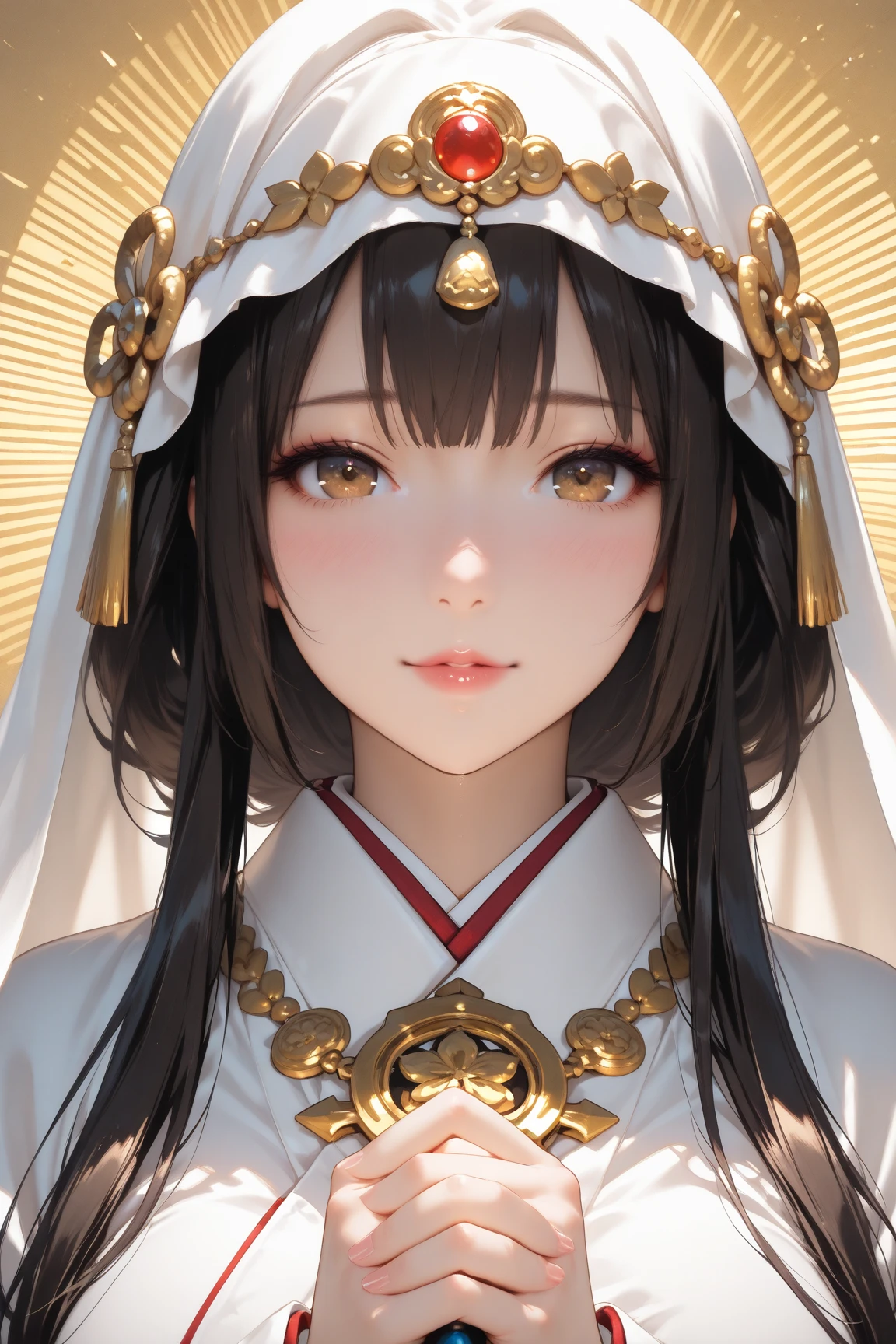 best quality, masterpiece, high resolution, 1 girl,Chinese ethnic minority Miao costumes,hair accessories,necklace, jewelry,pretty face,above_Body, Tyndall effect,lifelike, dark studio, edge lighting, two color lights,(High detail skin:1.2), 8K Ultra HD, SLR camera, soft light, high quality, Volumetric lighting, confess, photo, high resolution, 4k, 8k, Bokeh,