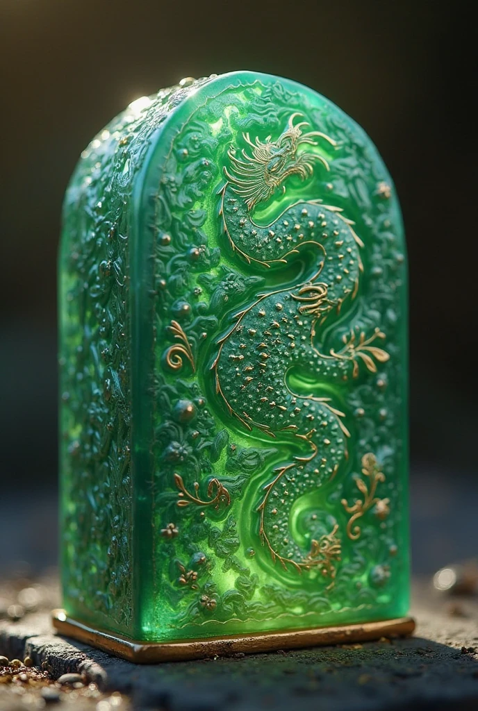 a close up of a Green Dragon statue on a pedestal, Chinese dragon concept art, Green Dragon, Cyan Chinese Dragon Fantasy, Hearthstone concept art, large Green Dragon, author Jeremy Chong, author Ryan Yee, by Li Zai, blizzard Hearthstone concept art, Jade Dragon Statue, Sleek Chinese Dragon, Legendary Dragon, author:Ren Xiong, Collectible Card Art