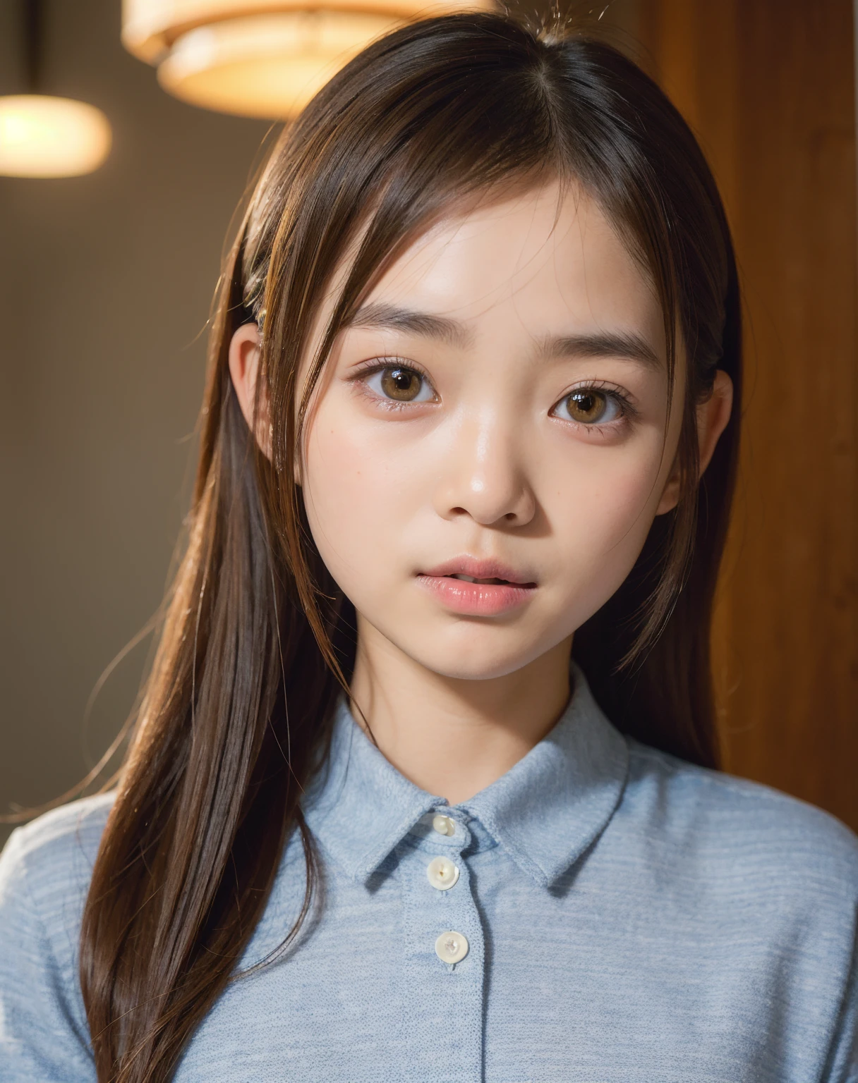 best quality, face focus, soft light, ultra high res, (photorealistic:1.4), RAW photo, 1japanese girl, solo, cute, (pupil, lights in the eyes), detailed beautiful face, (small chest),(high resolution detail of human skin texture), (long hair), indoor, Damask Shirt Dress, (portrait)
INFO
Ladki cake kat Rahi hai cake par gitanjali name likha hai pura Ghar balloons se decorate hai
