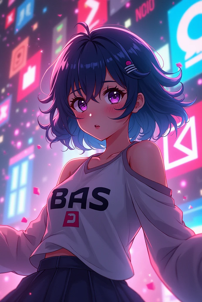 masterpiece, best quality, high resolution, UHD, 8k, cowboy shot, BREAK, 1 girl, girl style anime, Glossy skin, rounded eye, beautiful eyelash, realistic eye, beautiful woman, DJ girl, with blue hair , medium breasts, with headphones wearing a hoodie printed with a heart , BREAK, standing playing a turntable with a lot buttons of colors, and laser rays and neon light, with many lights, colored lasers, balloons, and colored confetti.