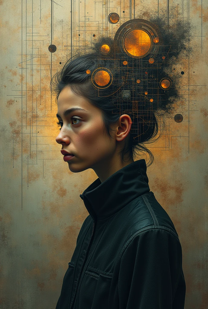 Make an image referring to behavioral theory and psychosocial theory ,  That attracts attention, in a single image both