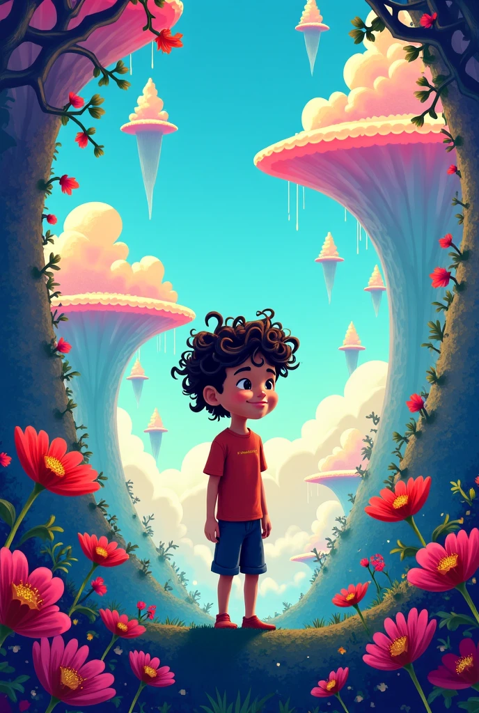 He was teleported to a magical world called Sonharis. Boy with curly hair Cartoon