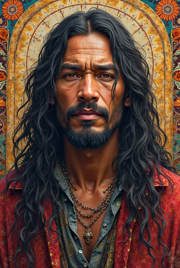 A Bolivian man with long hair 