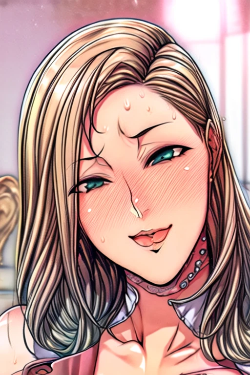 (masterpiece, highest quality, best quality, official art, beautiful and aesthetic: 1.2), (1girl), extremely detailed, (fractal art: 1.3), colorful, highest detailed, perfect face, upper body, HDR, ), vivid visual effects, (, luminous traces: 1.2), bright colors, office, gothic office, long blonde hair, hellsing, integra, foot to foot, standing, breast focus, breasts, large breasts, bare breasts, naked, nude, sexy, wide hips, thicc figure, Detailed blue eyes, Detailed face, Detailed eyes, seductive, thicc thighs, pov, blowjob, 1boy, large penis, big penis, blowjob, oral, pov, fellatio