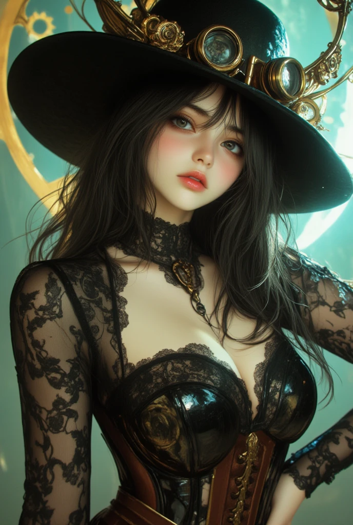 araffe dressed in a witch costume posing for a picture, guweiz, artwork in the style of guweiz, photorealistic anime girl render, 8k portrait render, flirty anime witch casting magic, pretty sorceress, beautiful sorceress, trending on cgstation, ross tran 8 k, a beautiful sorceress, 3 d anime realistic