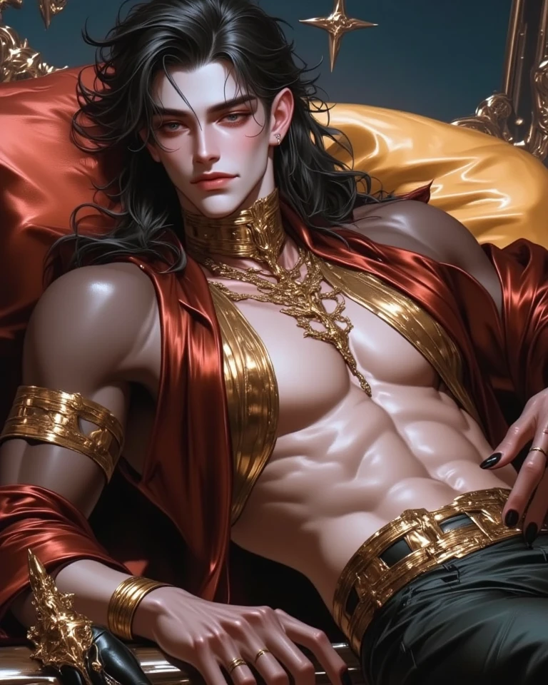 masterpiece, ((masterpiece)), Best quality, complex parts, perfect Whimsical, gentle, a little feminine face, detailed face, Highly detailed and fine figurine, ultra-realistic, detailed body, detailed pectoral muscles, ((Boy's focus)), detailed muscles, convex,  (((A handsome boy, 17 years old))), athletic build, ((ideal body)), aesthetically beautiful, erotically tempting, seducing, offering himself With a beautiful sexy tango panti With round perfect buttocks, Rear view from bottom to top muscular, sweaty after a workout, In a Venetian mask with peacock and bird of paradise feathers, In White, red and gold colors, diamond chips all over the body , Watercolor, in the style of Caravaggio 