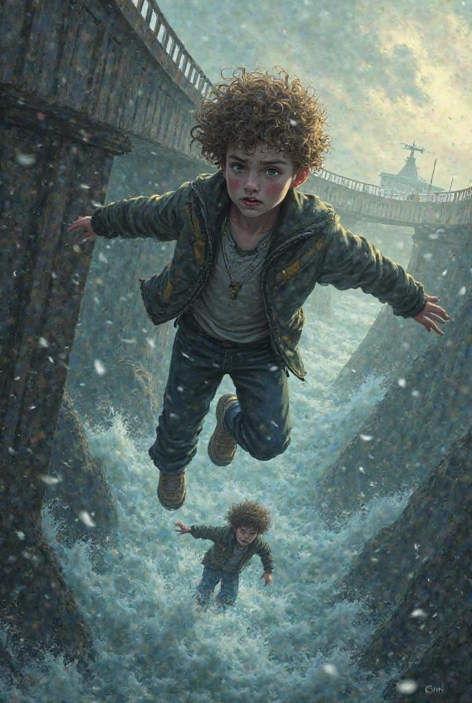 Niño aimed to fall from a bridge and it clashes with curls rescues him