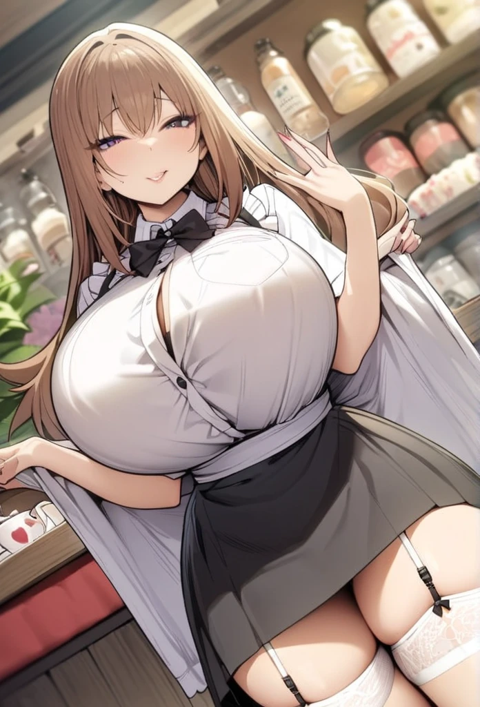 (Night:1.7), Japan, Tokyo, CityView, Before Window,
Standing at attention,
maid, maid headdress, maid apron, maid_Dress,
brown_eyes,brown_hair,braid,
1 girl, 20yo,mature female,Beautiful Finger,Beautiful long legs,Beautiful body,Beautiful Nose,Beautiful character design, perfect eyes, perfect face,
looking at viewer, Light_Smile,
NSFW,official art,extremely detailed CG unity 8k wallpaper, perfect lighting,Colorful, Bright_Front_face_Lighting,
(masterpiece:1.0),(best_quality:1.0), ultra high res,4K,ultra-detailed,
photography, 8K, HDR, highres, absurdres:1.2, Kodak portra 400, film grain, blurry background, bokeh:1.2, lens flare, (vibrant_color:1.2)
(Beautiful,large_Breasts:1.4), (beautiful_face:1.5),(narrow_waist),